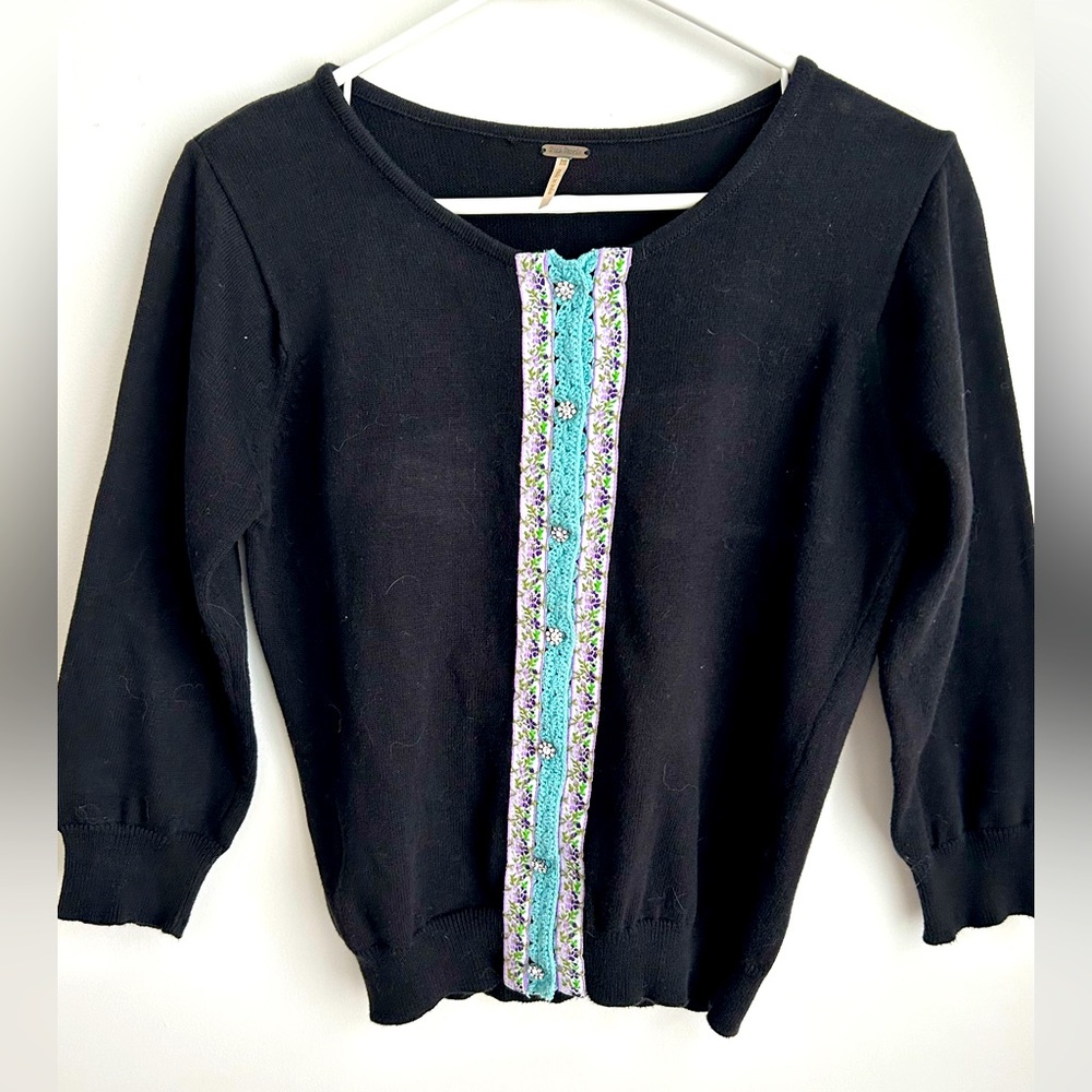 Free People Black Cardigan, Size M